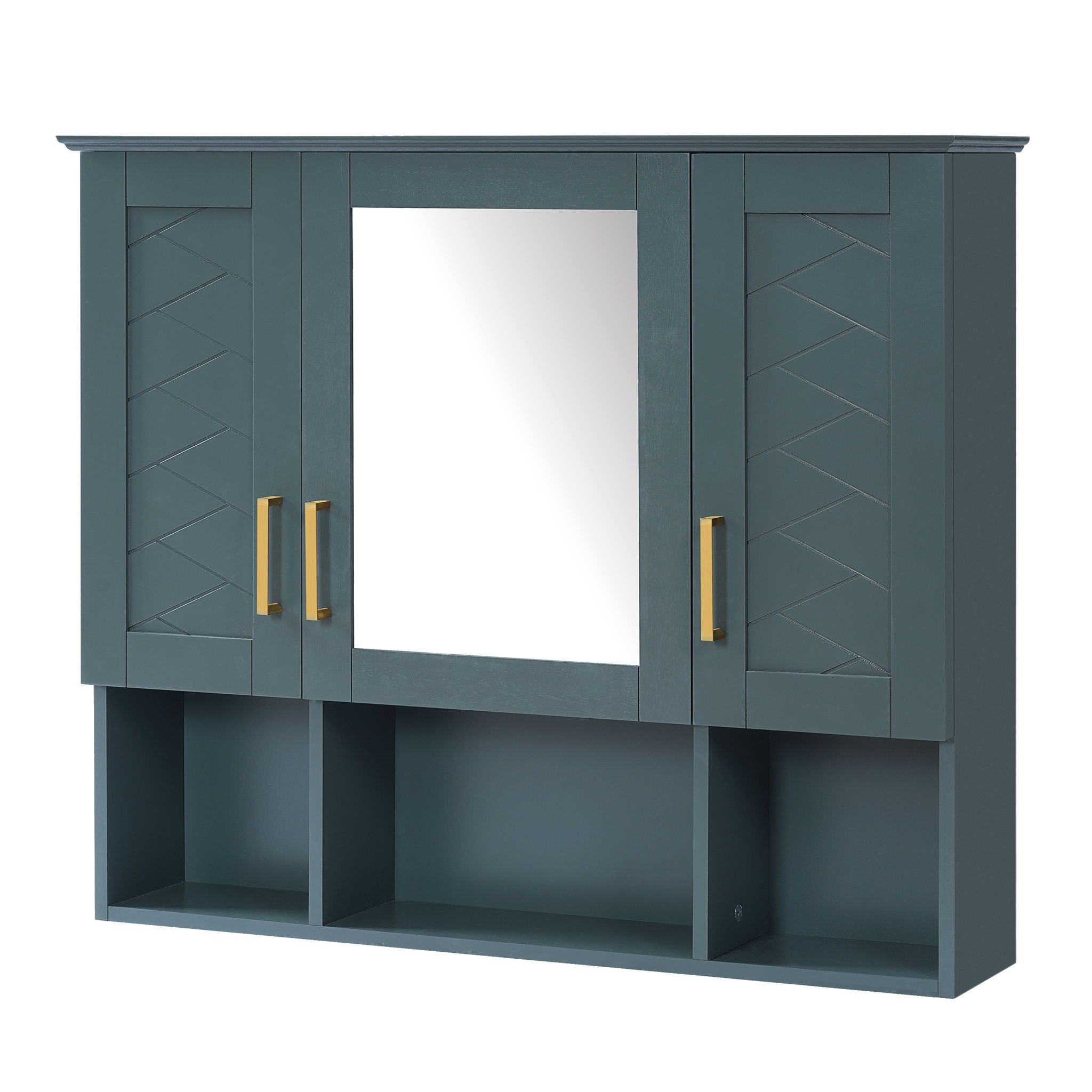 Modern Wall Mounted Medicine Cabinet With Adjustable Shelves, Soft Close Doors, High Define Mirror by Unique Piece Furniture
