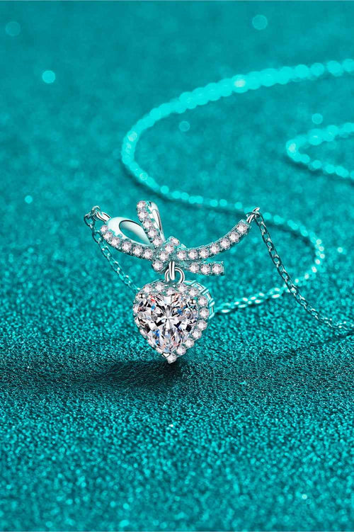 1 Carat Moissanite Heart Pendant Necklace by Wild and Free Boutique