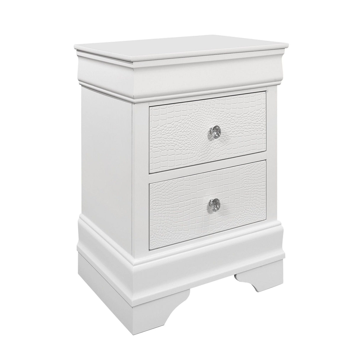 Shaker - Crocodile Metallic Nightstand by Unique Piece Furniture