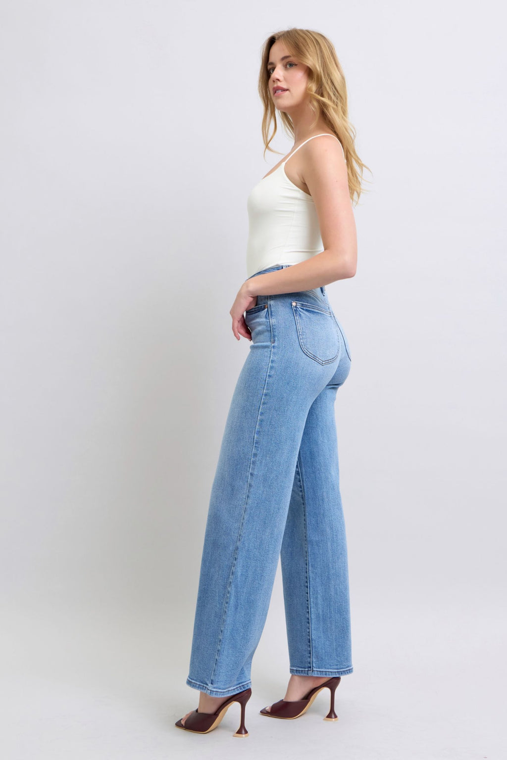 Judy Blue Full Size Wide Leg Jeans with Pockets by Wild and Free Boutique