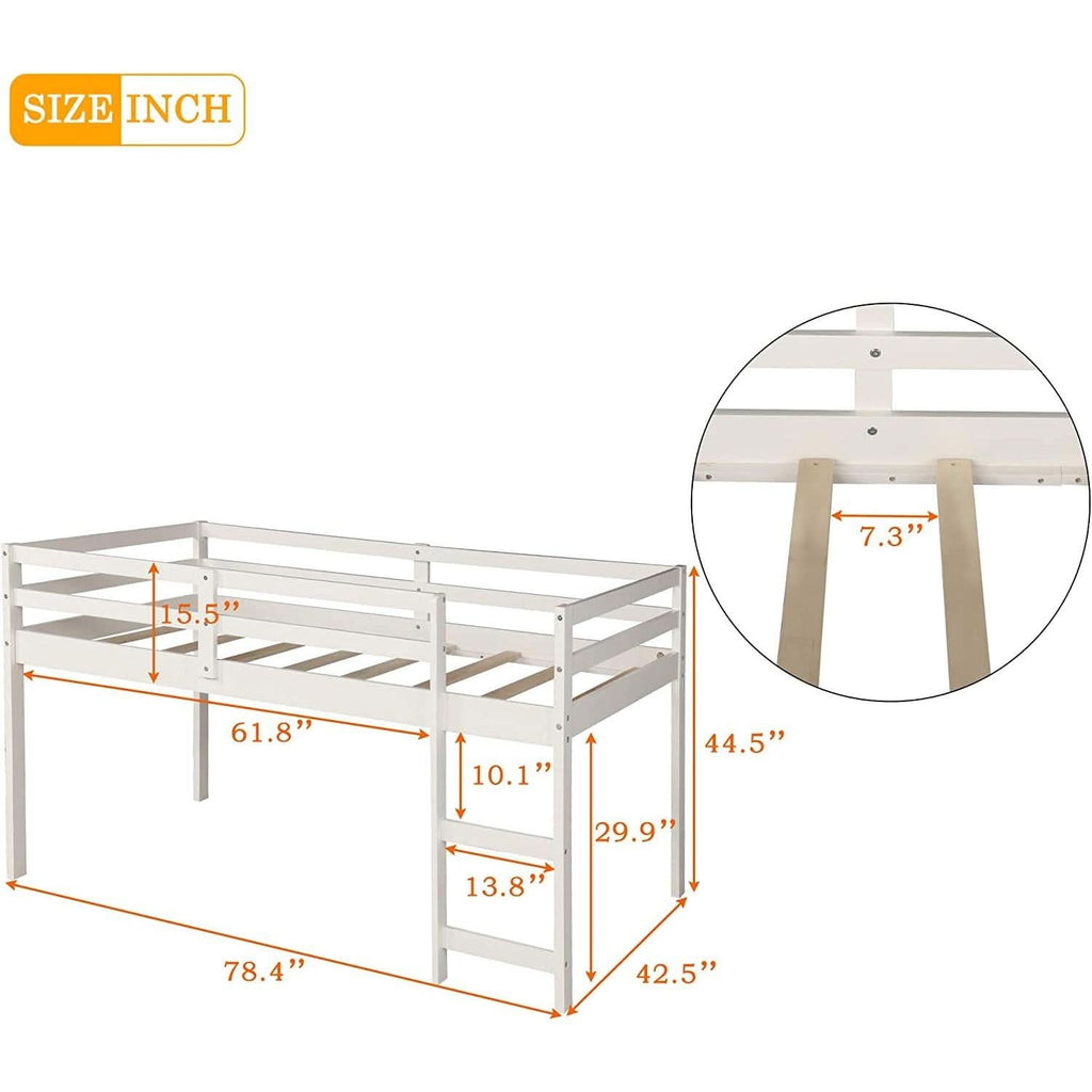 Twin Loft Bed With Rolling Desk And Storage For Small Rooms by ShipItFurniture