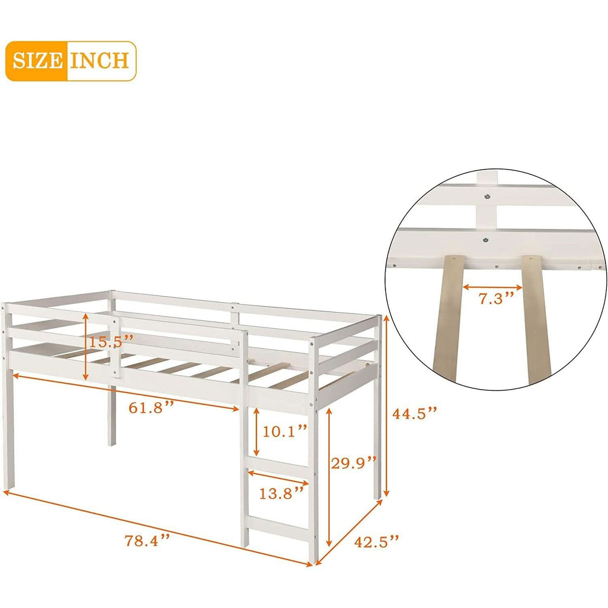 Twin Loft Bed With Rolling Desk And Storage For Small Rooms by ShipItFurniture