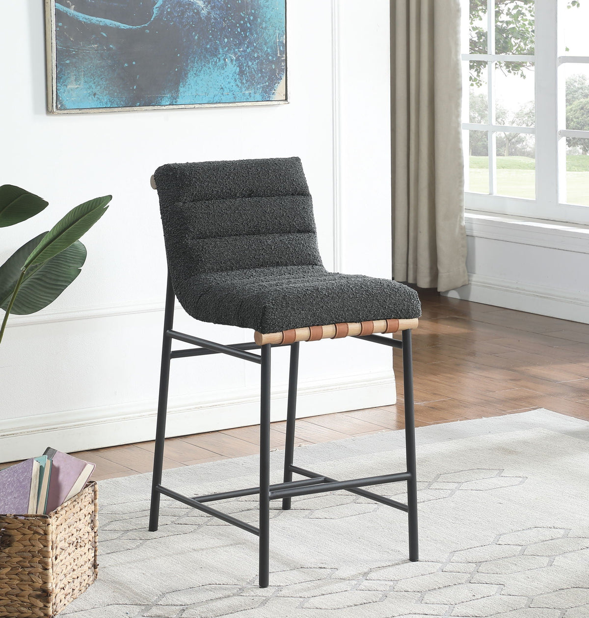 Lahni - 17" Boucle Fabric Counter Height Chair by Unique Piece Furniture