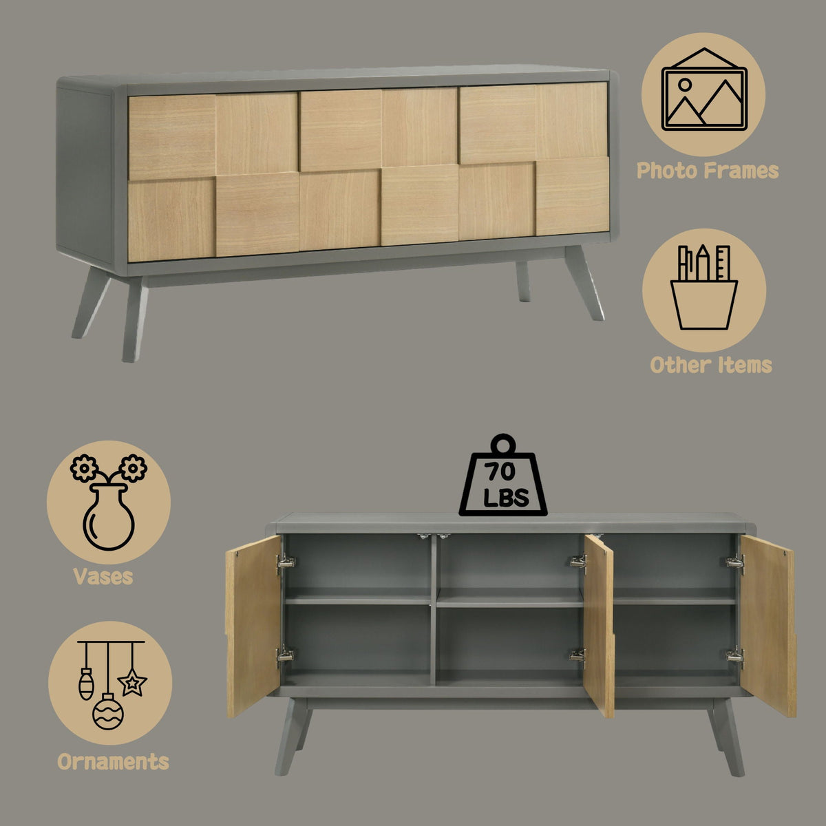 Blayde - 8 Pieces Dining Room Set - Natural / White by Unique Piece Furniture
