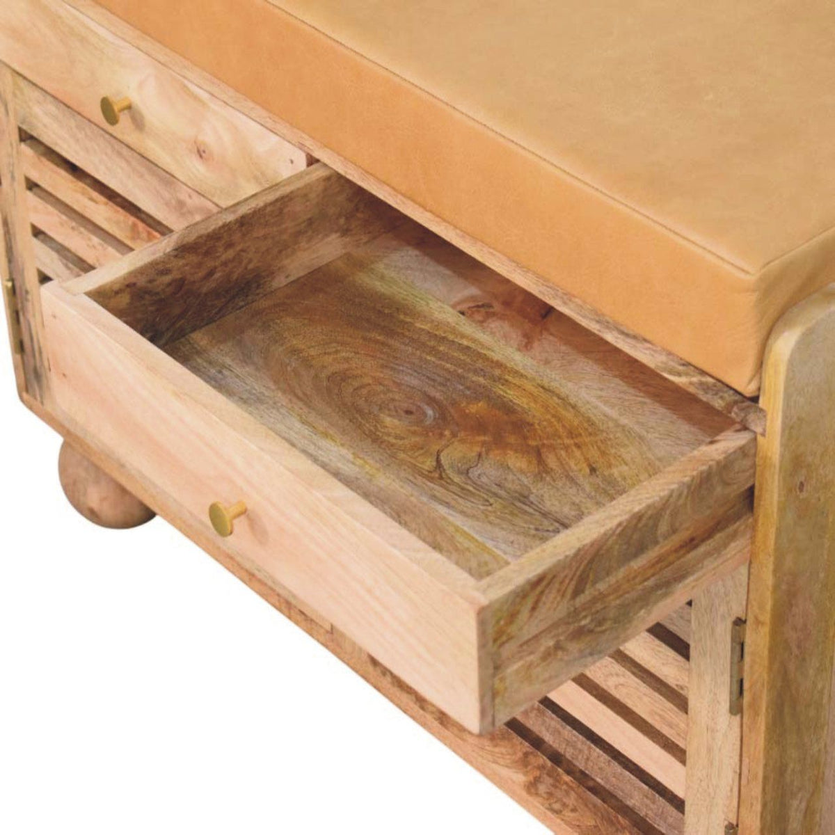 Shutter Shoe Rack With 2 Drawers - Beige by Unique Piece Furniture