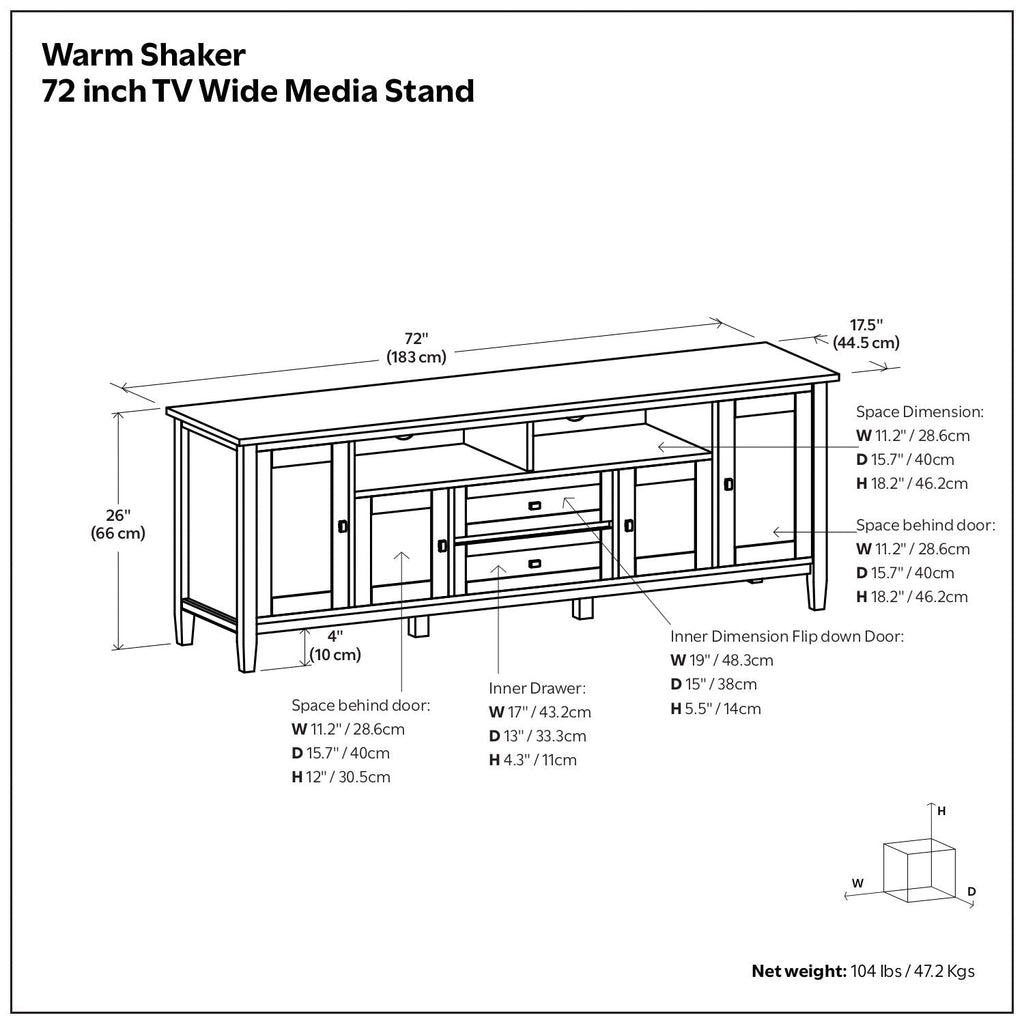 Warm Shaker - TV Media Stand, Handcrafted by Unique Piece Furniture