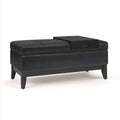 Oregon - Storage Ottoman Bench With Tray - Distressed Black by Unique Piece Furniture