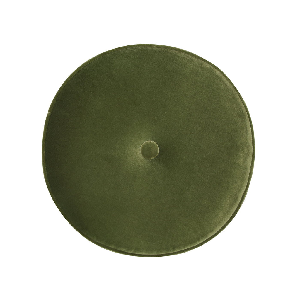 Riley - Round Footstool Ottoman - Olive Green by Unique Piece Furniture