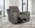 Brickston Triple Power Swivel Glider Recliner Charcoal by Unique Piece Furniture