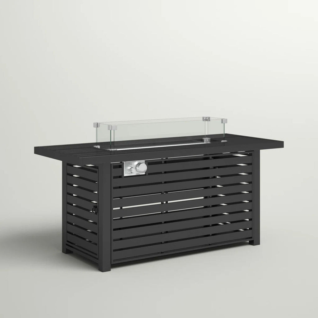 Propane Fire Pit Table With Cover - Black by Unique Piece Furniture