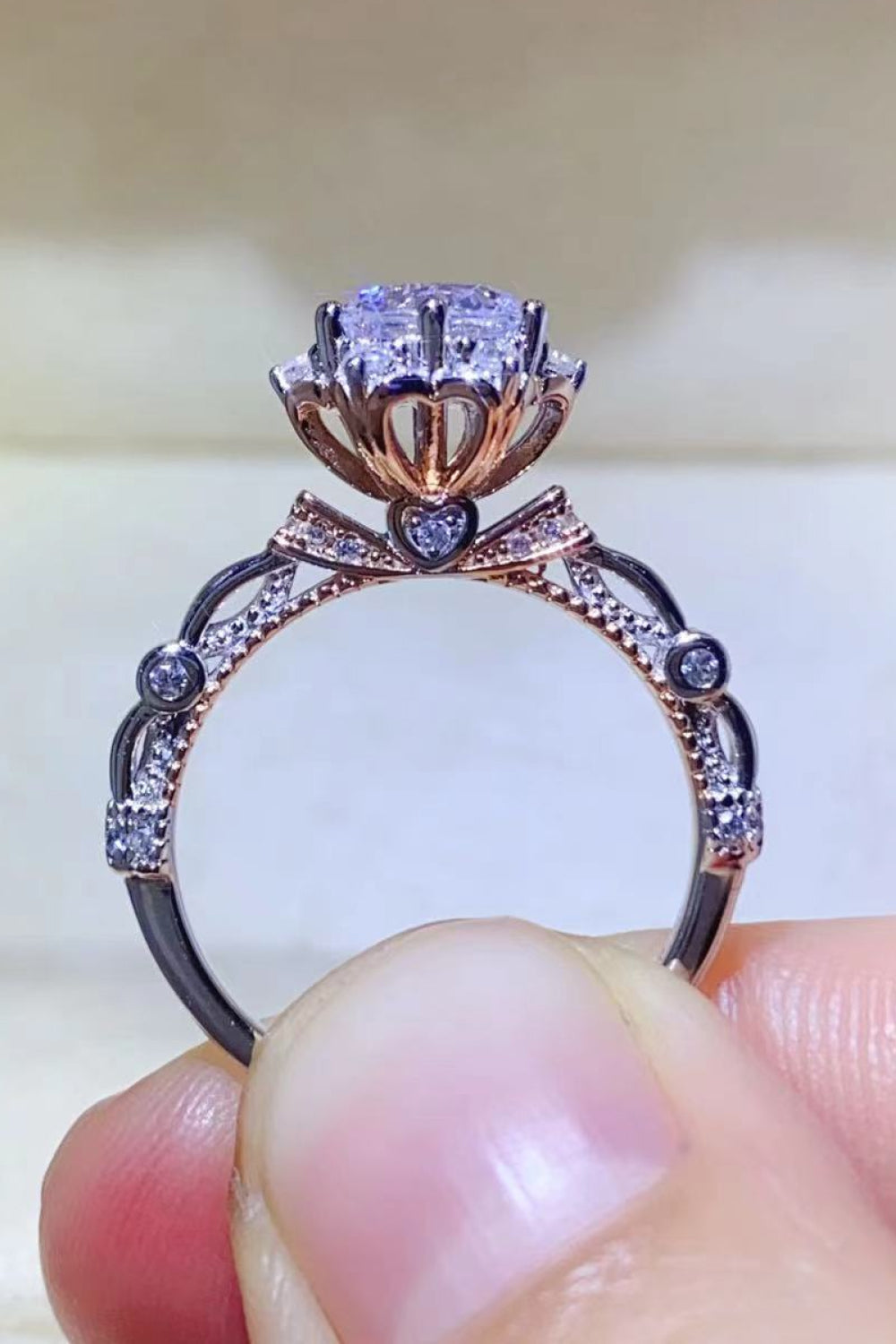 1 Carat Moissanite 925 Sterling Silver Ring by Wild and Free Boutique