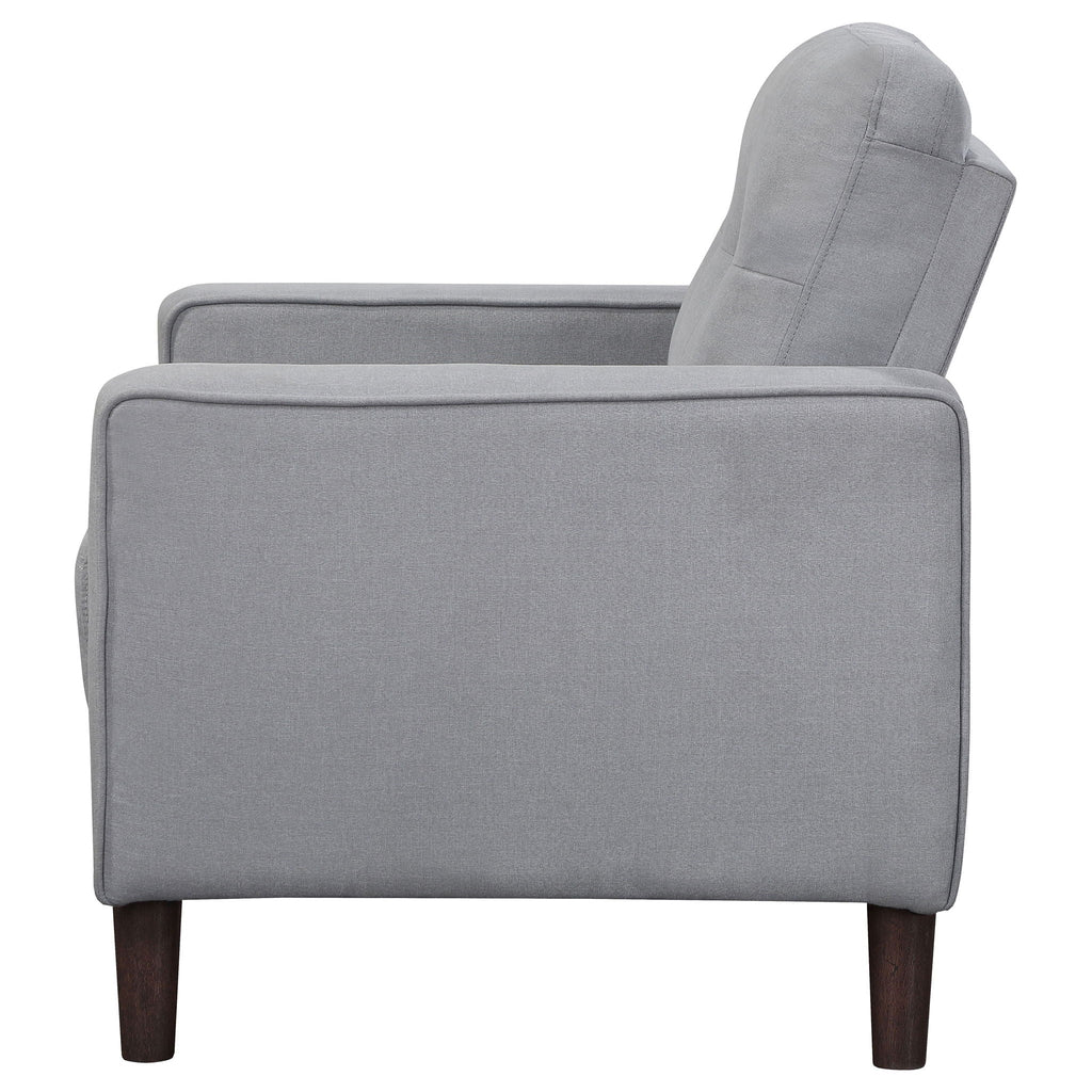 Bowen Upholstered Track Arm Tufted Accent Chair Grey by Unique Piece Furniture