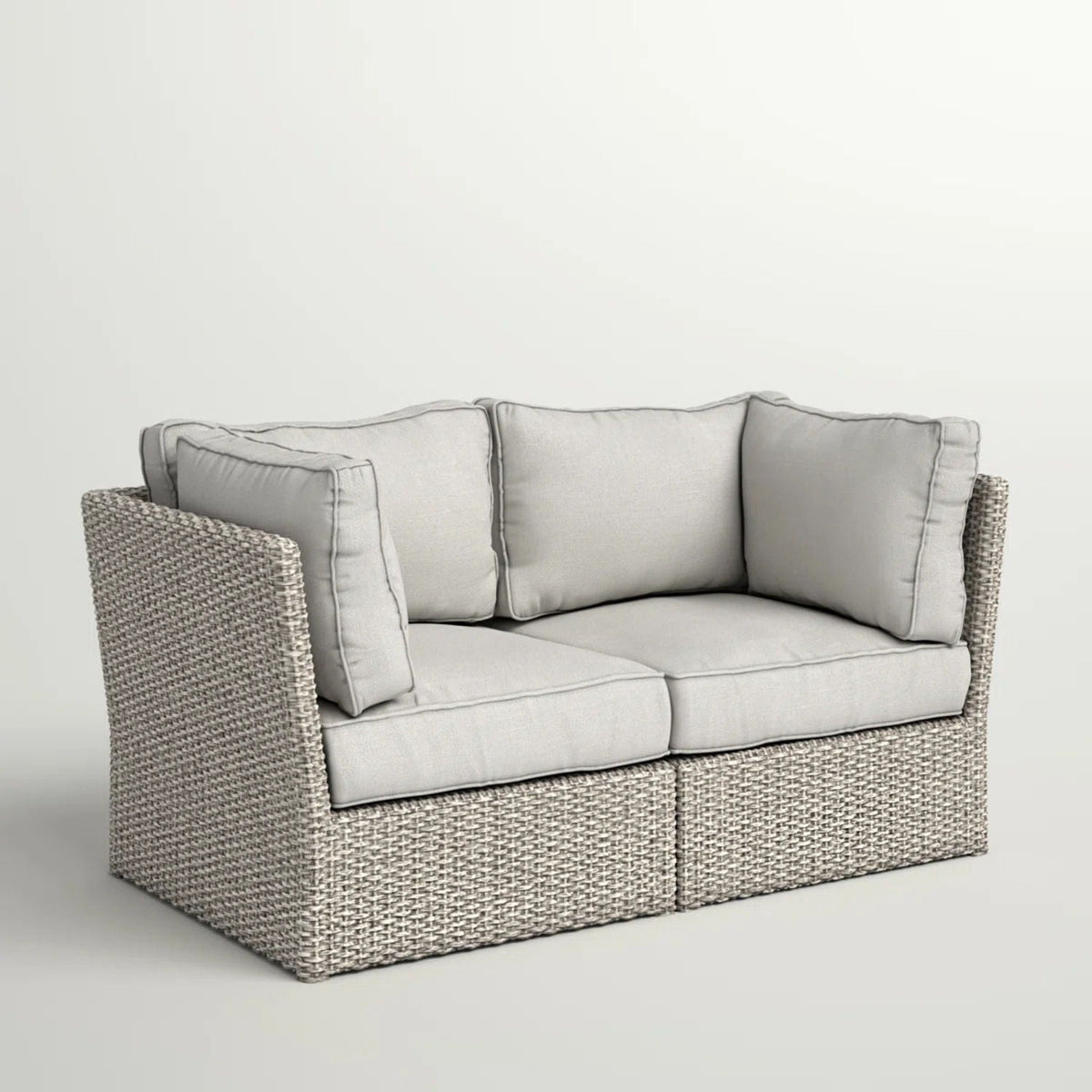 Modern Patio Wicker Loveseat With Cushions by Unique Piece Furniture