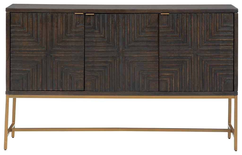 Elinmore - Accent Cabinet - Brown / Gold Finish by Unique Piece Furniture