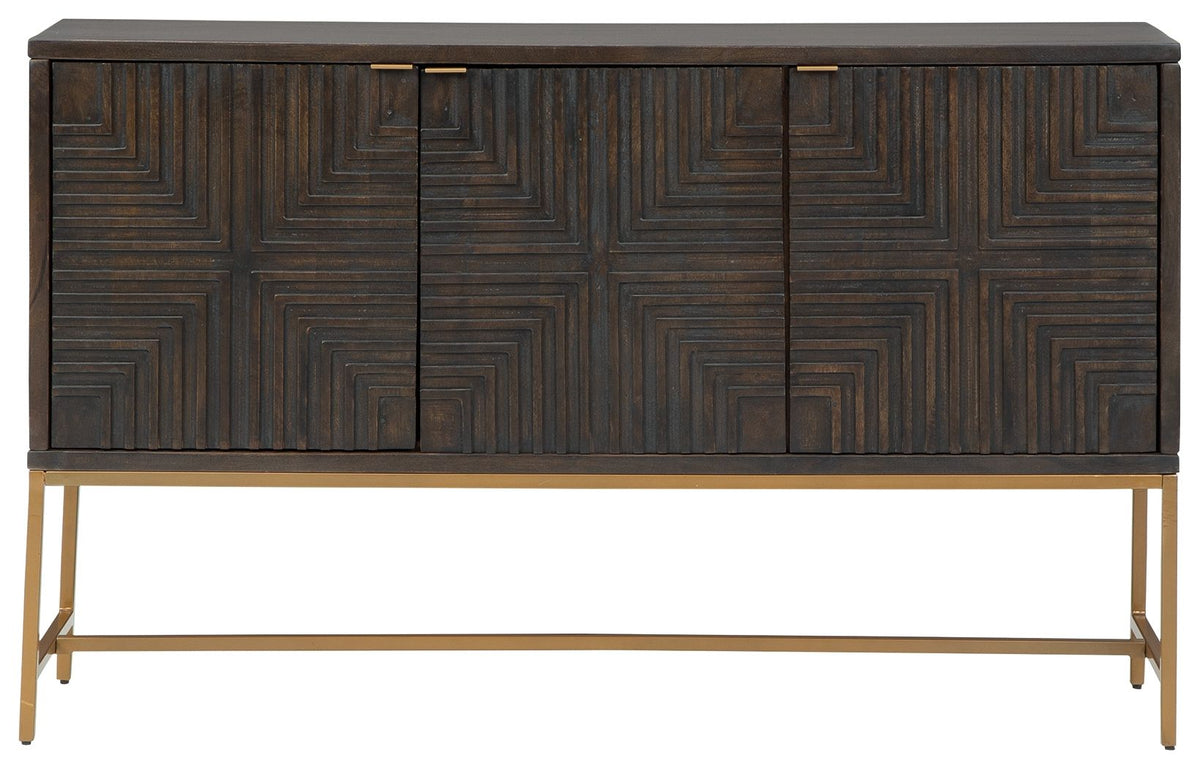 Elinmore - Accent Cabinet - Brown / Gold Finish by Unique Piece Furniture
