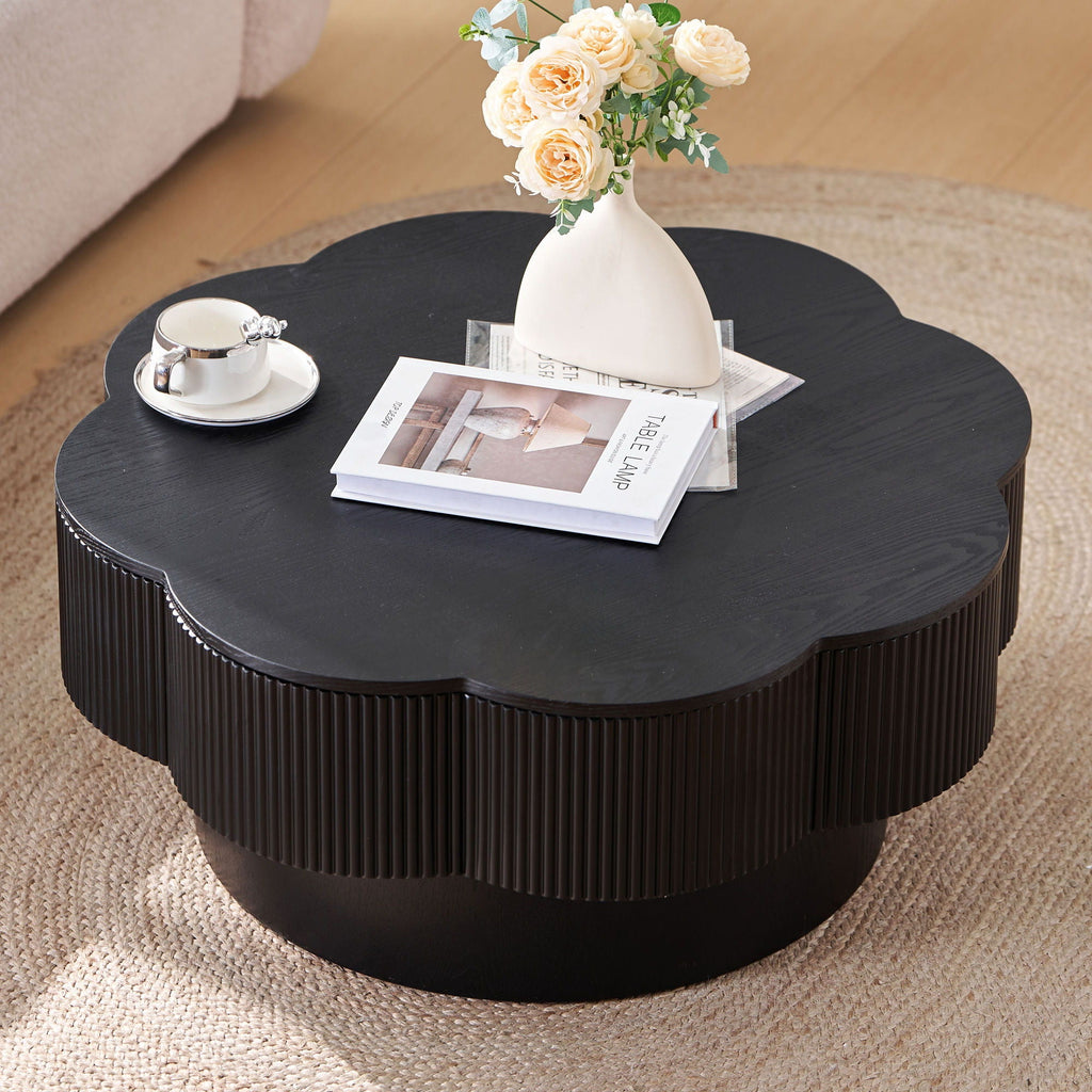 Modern Plum Blossom Shaped Coffee Table With Storage by Unique Piece Furniture