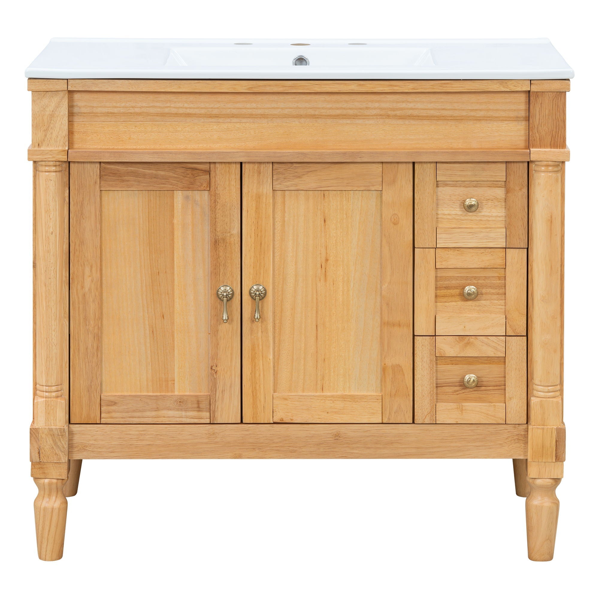 Modern Bathroom Vanity With Ceramic Sink, Soft Close Doors, Adjustable Shelves by Unique Piece Furniture