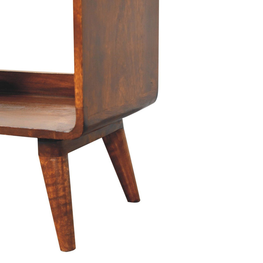 Curved Double Slot Media Unit - Dark Brown by Unique Piece Furniture