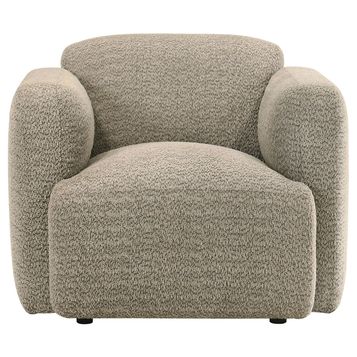 Dorset Fabric Upholstered Round Track Arm Accent Chair Brown by Unique Piece Furniture