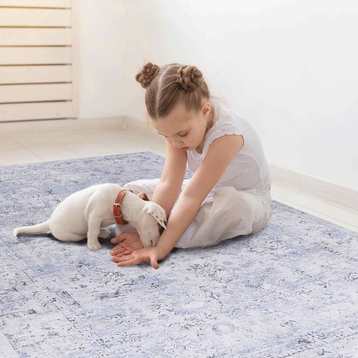 Maval - 2' X 3' Washable Area Rug - Blue / Cream by Unique Piece Furniture