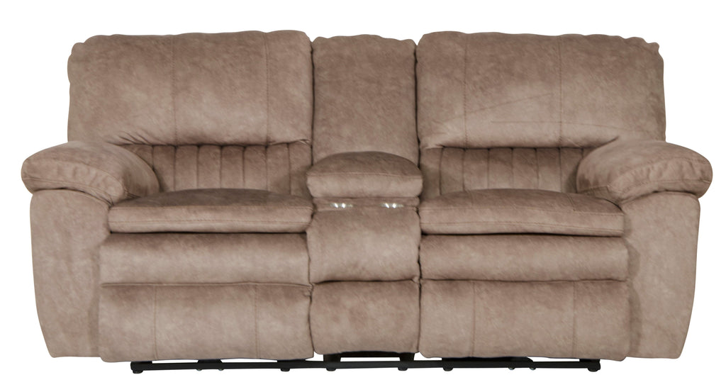 Reyes - Lay Flat Reclining Console Loveseat With Storage & Cupholders by Unique Piece Furniture