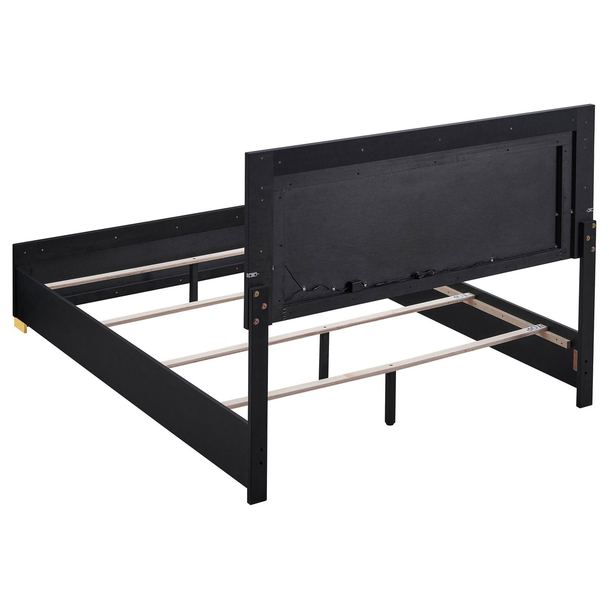 Marceline Wood Queen LED Panel Bed Black by Unique Piece Furniture