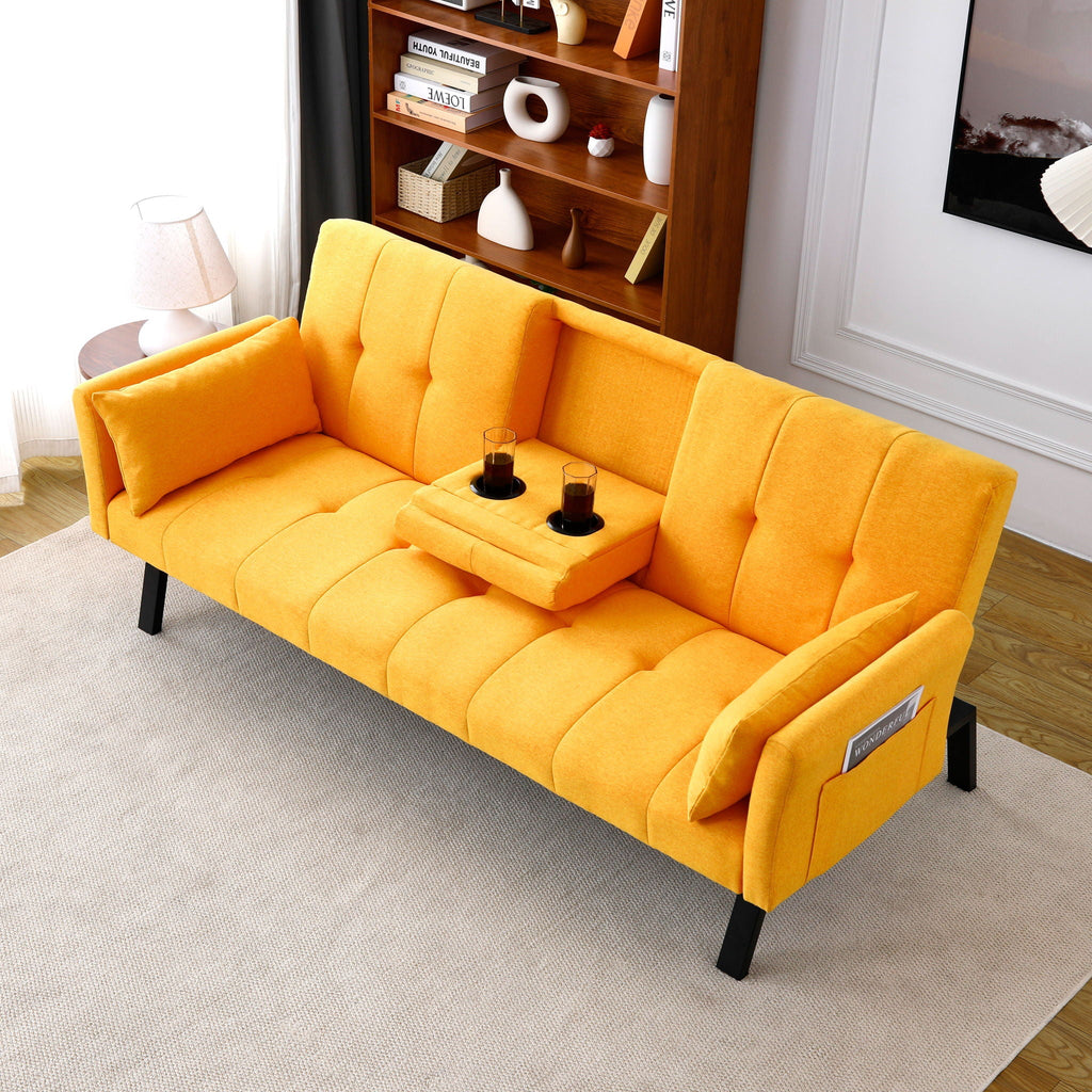 Sofa Bed With Foldable Design And Cup Holder by Unique Piece Furniture