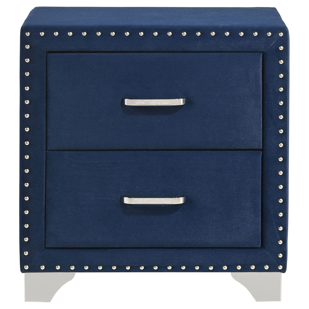 Melody Upholstered 2-drawer Nightstand Pacific Blue by Unique Piece Furniture