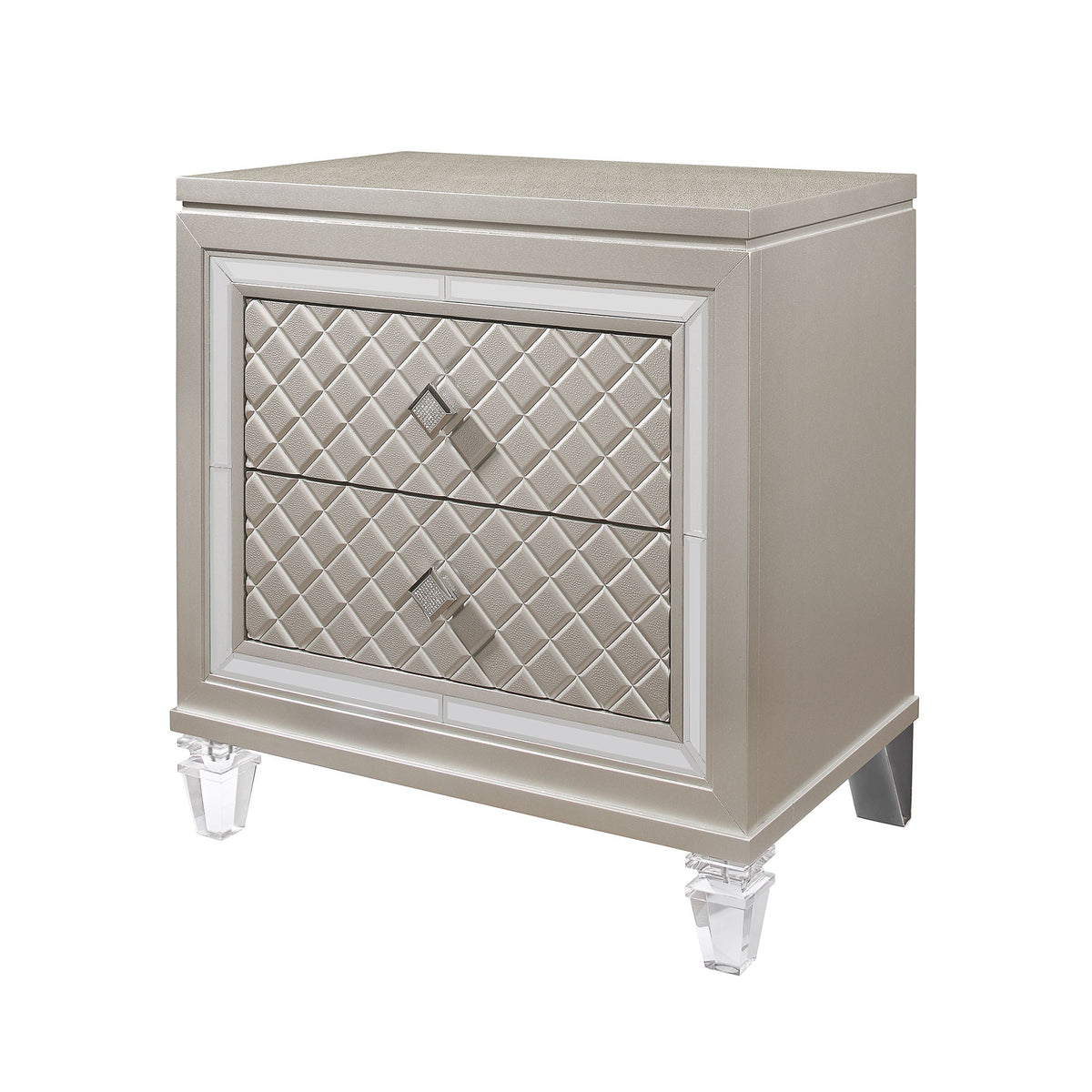 Cross - Glam Nightstand - Champagne by Unique Piece Furniture