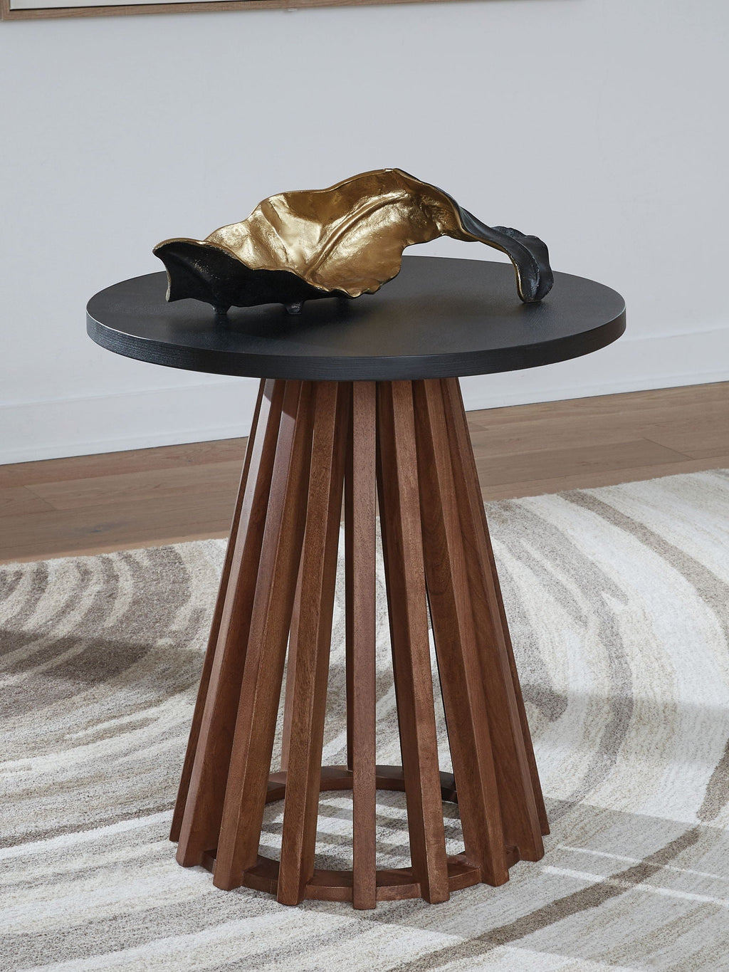Kallari - Round End Table - Warm Brown / Black by Unique Piece Furniture