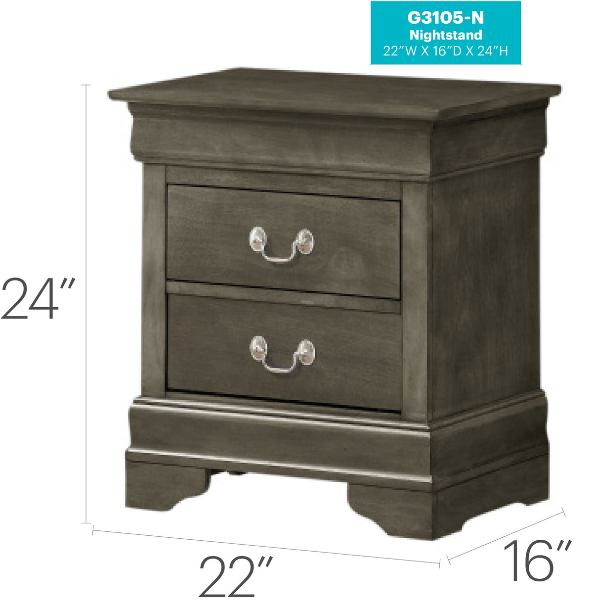 Louis Phillipe - Nightstand - Wood by Unique Piece Furniture