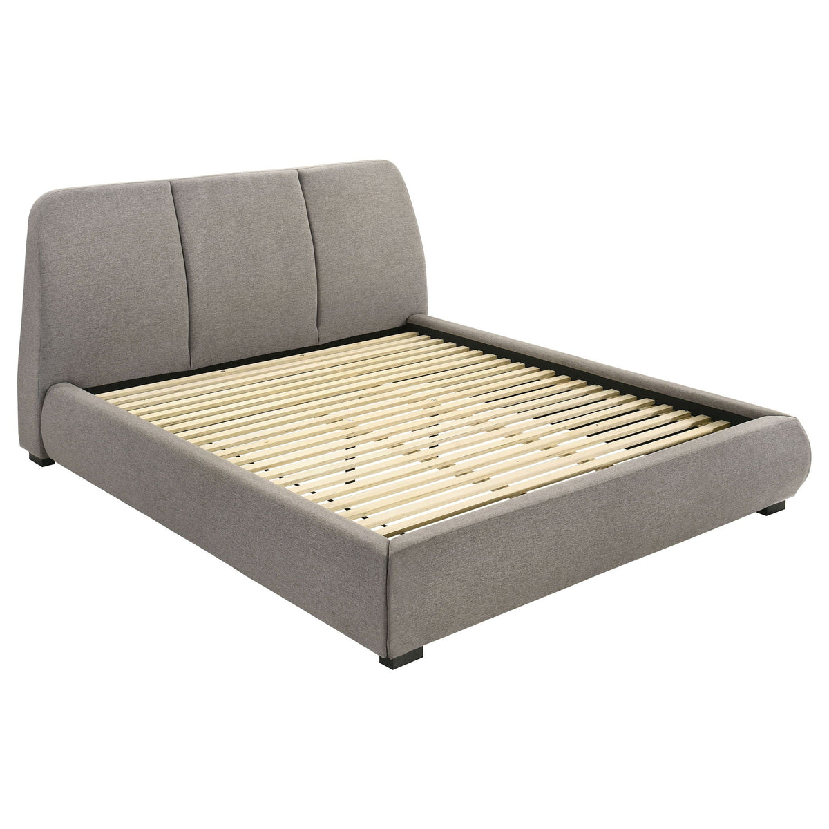 Mokena 46-inch Upholstered Eastern King Platform Bed Taupe by Unique Piece Furniture