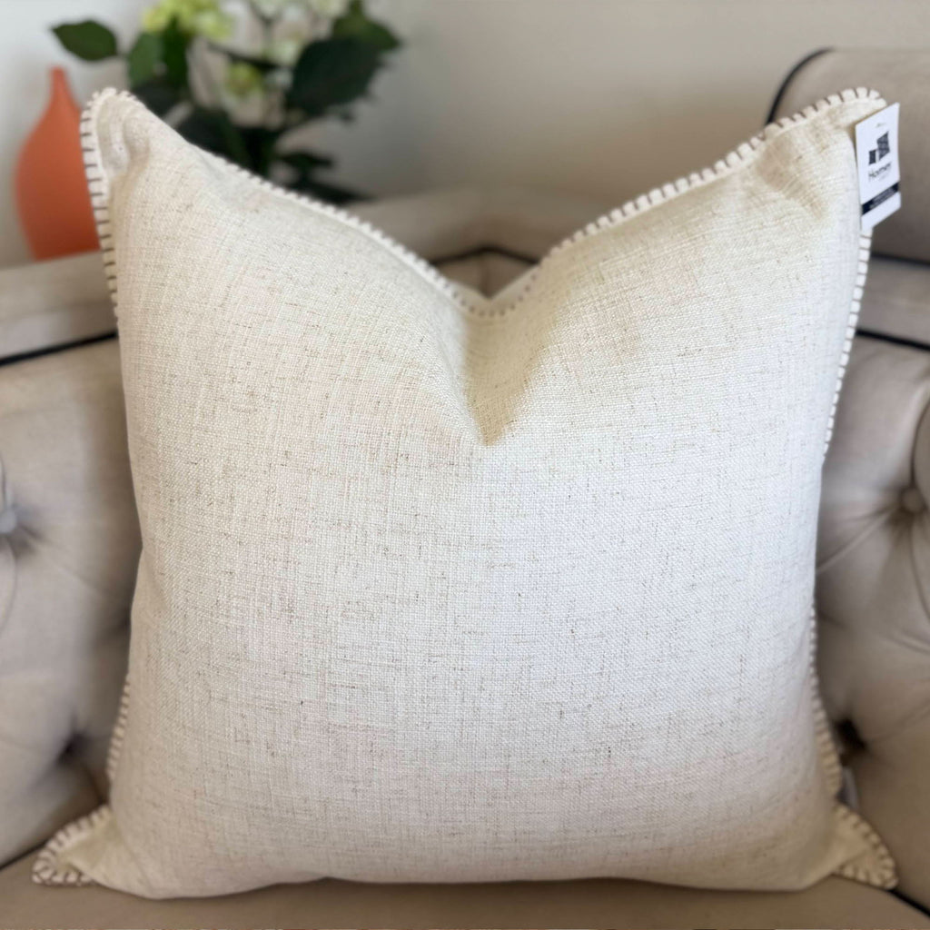 Homey Cozy - Throw Pillow With Decorative Stitching - Ivory by Unique Piece Furniture