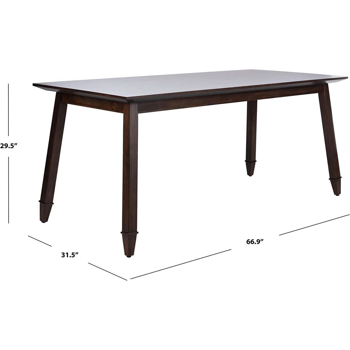 Brayson Walnut Rectangular Dining Table 67 Inch Wide by ShipItFurniture
