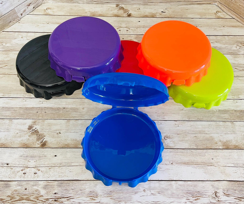 Ficheros Corcholatas para Loteria oh Guardar Monedas Cork Plastic Containers to Store Items by Chica Mexico