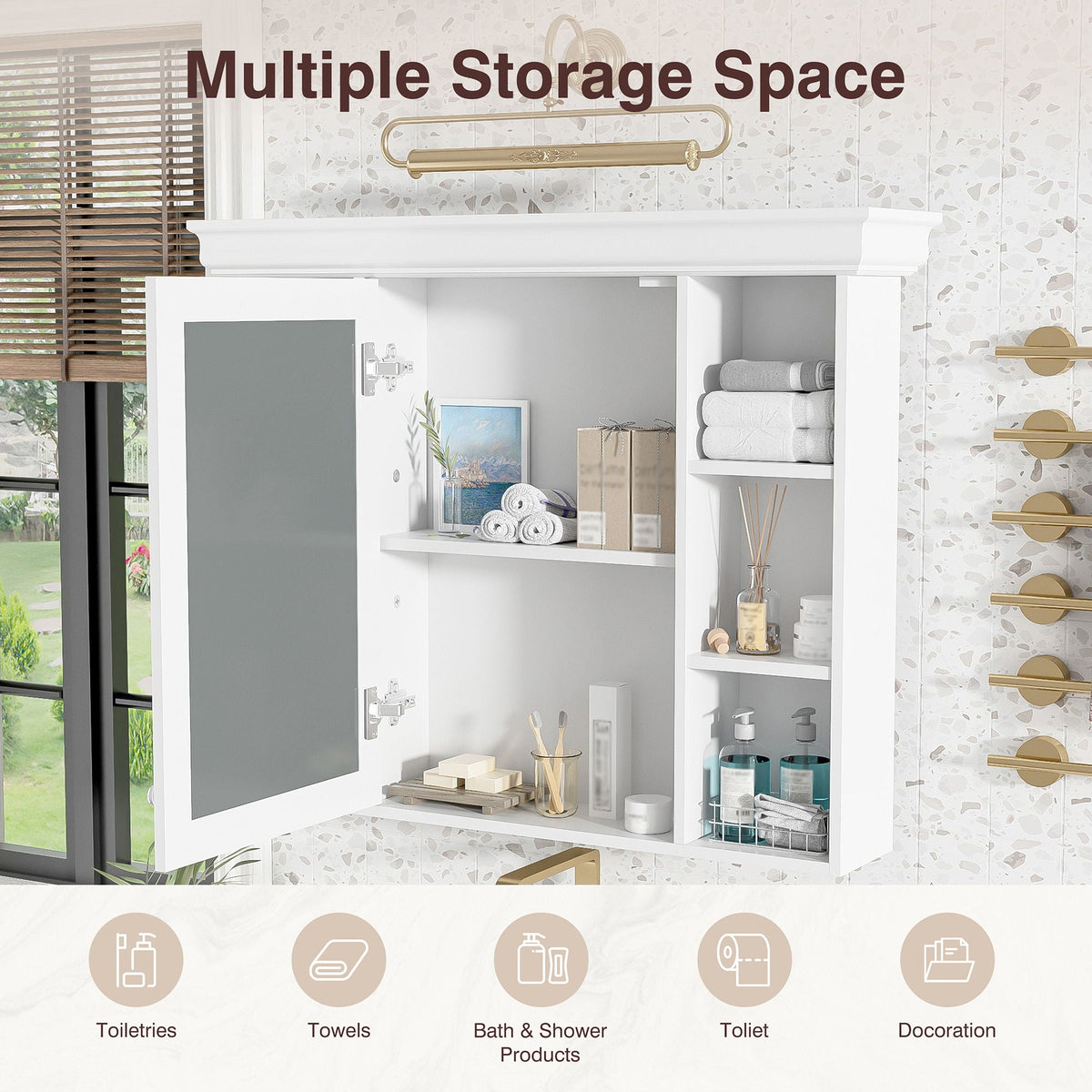Wall Mounted Bathroom Storage Cabinet With Mirror Door by Unique Piece Furniture