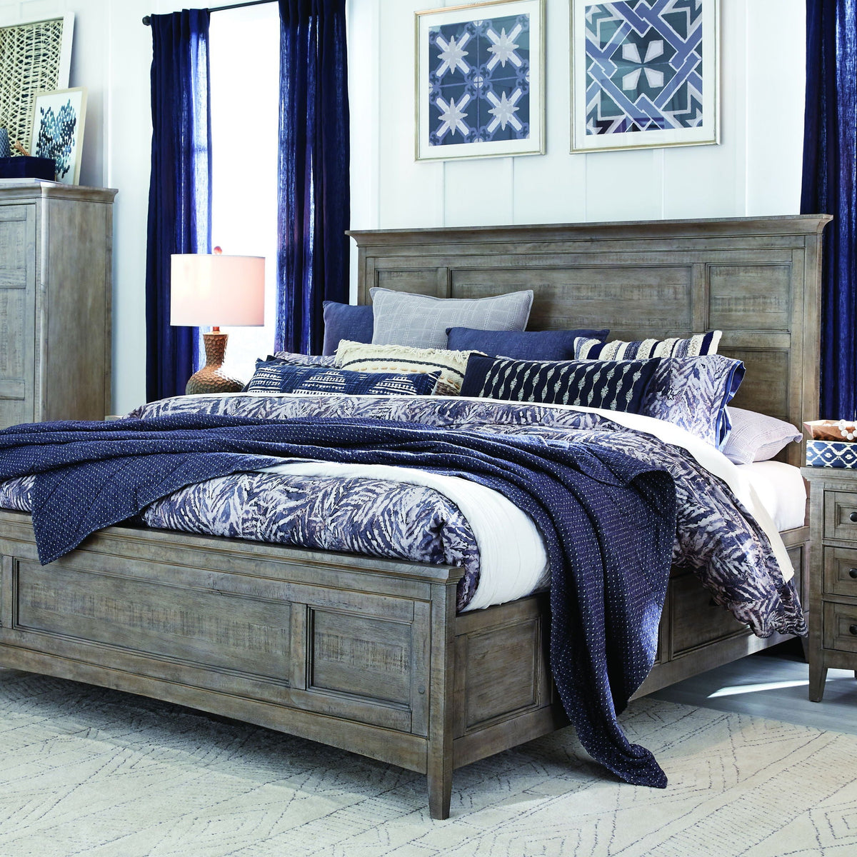 Paxton Place - Complete Panel Bed With Storage Rails by Unique Piece Furniture