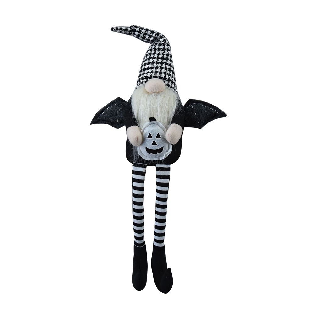Sitting Gnome With Wings & Plaid Hat, For Halloween Decor by Unique Piece Furniture