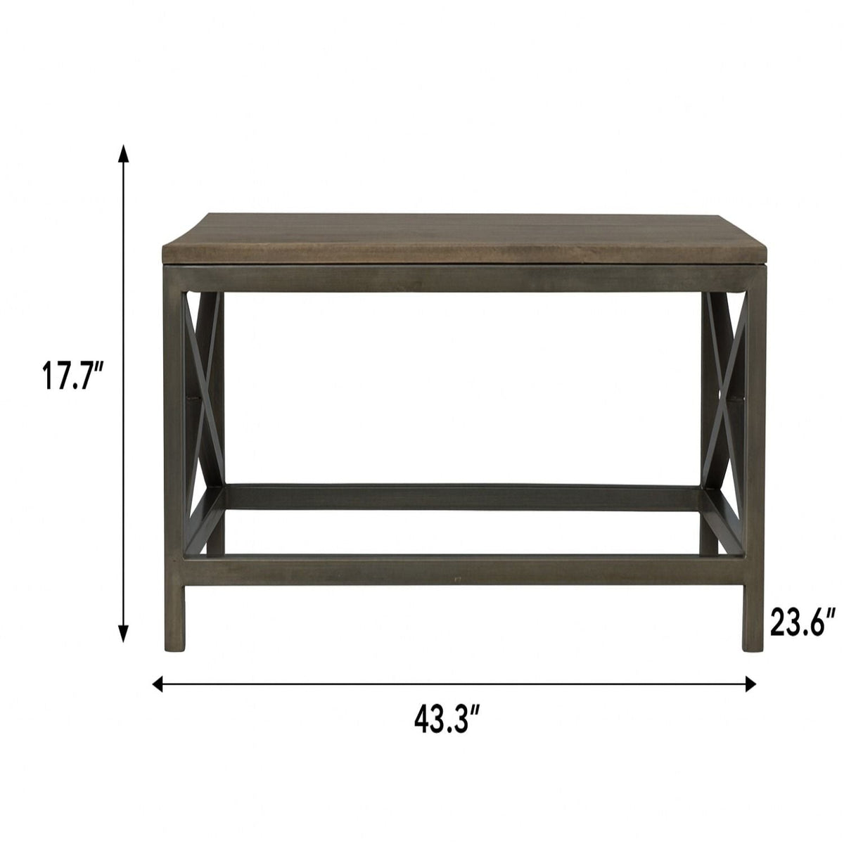 Cross Metal Coffee Table - Pewter by Unique Piece Furniture