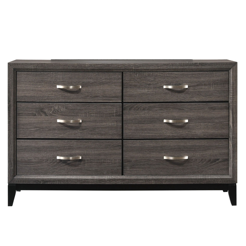 Contemporary 6 Drawer Dresser With Handles by Unique Piece Furniture