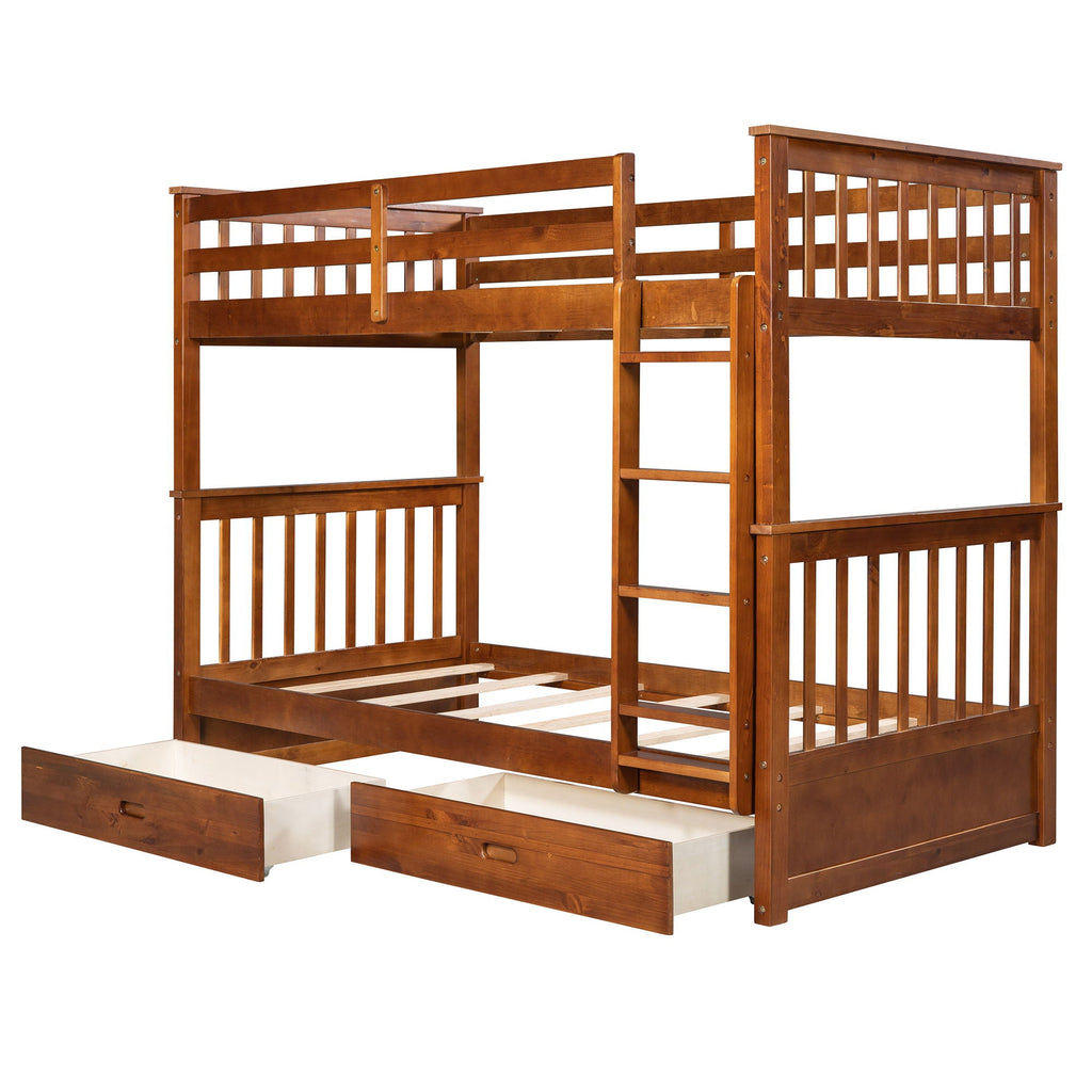 Bunk Bed With Ladders And 2 Storage Drawers by Unique Piece Furniture