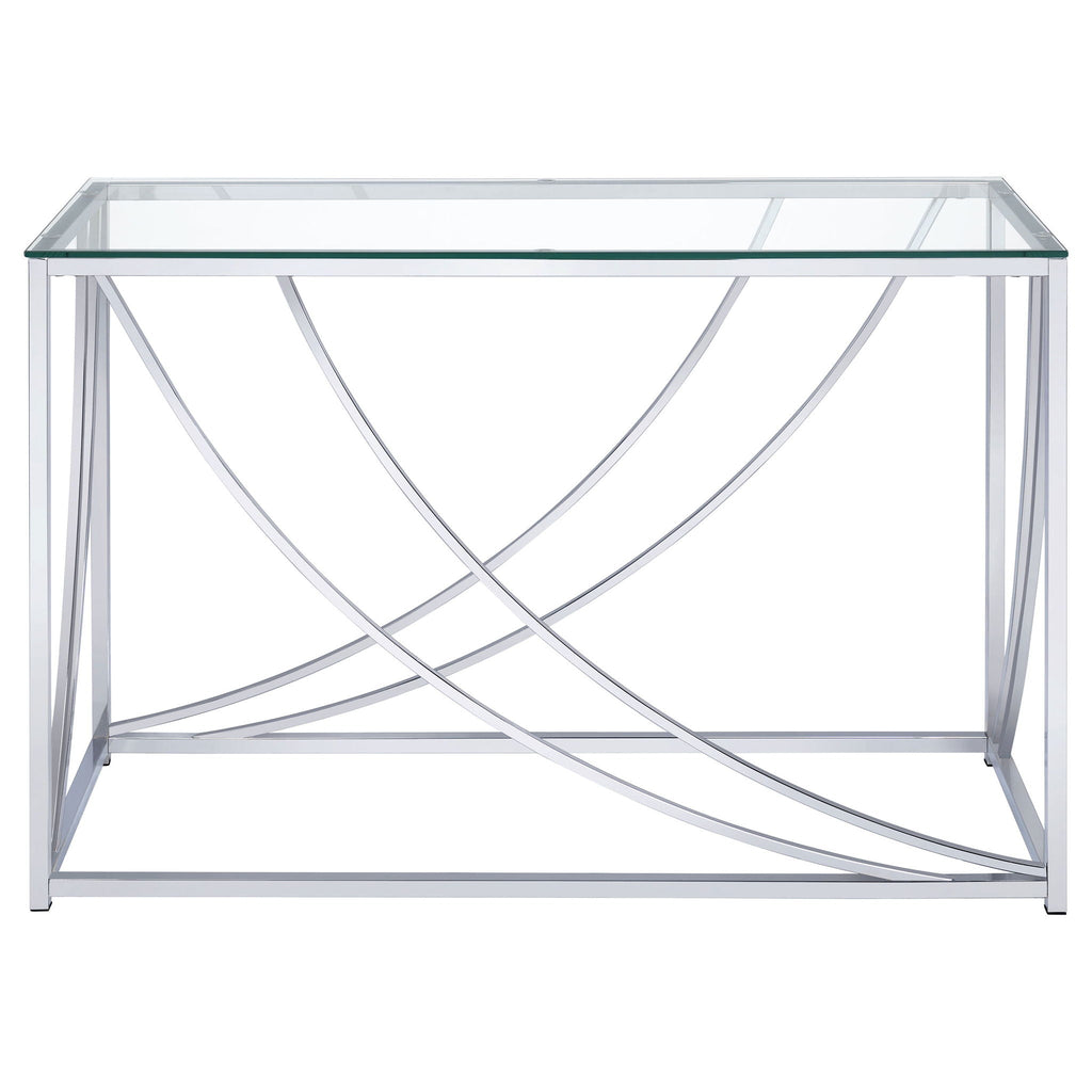 Lille Glass Top Entryway Console Table Accents Chrome by Unique Piece Furniture