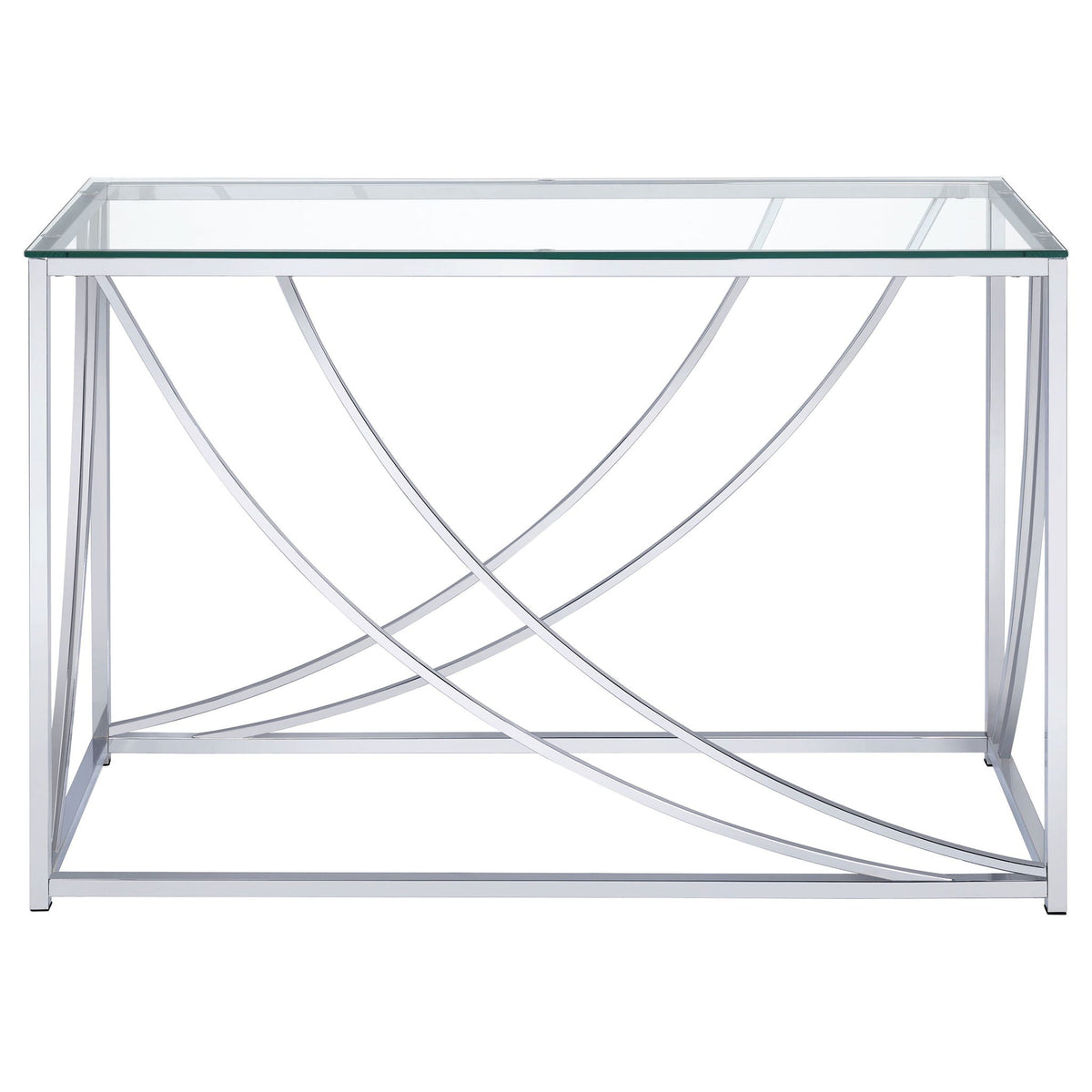 Lille Glass Top Entryway Console Table Accents Chrome by Unique Piece Furniture