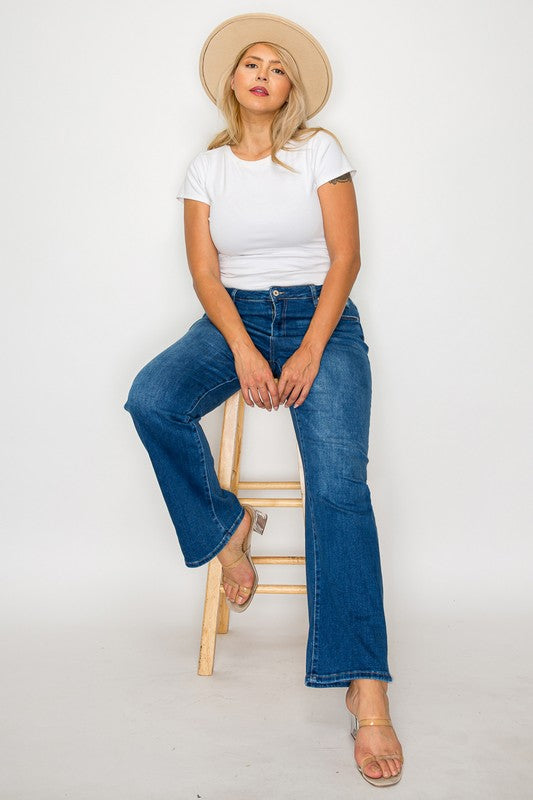 bytos Full Size Cat's Whiskers High Rise Straight Jeans by Wild and Free Boutique