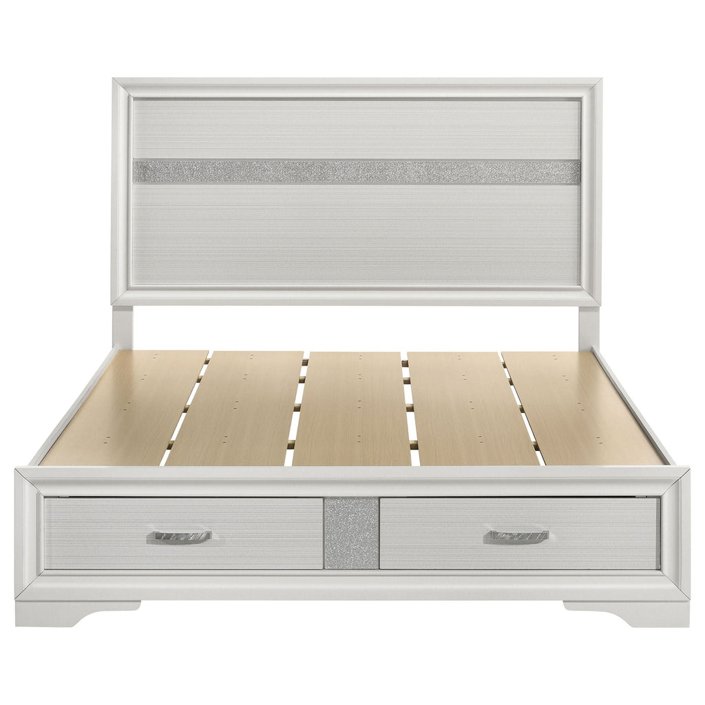 Miranda 51-inch Wood Queen Storage Panel Bed White by Unique Piece Furniture