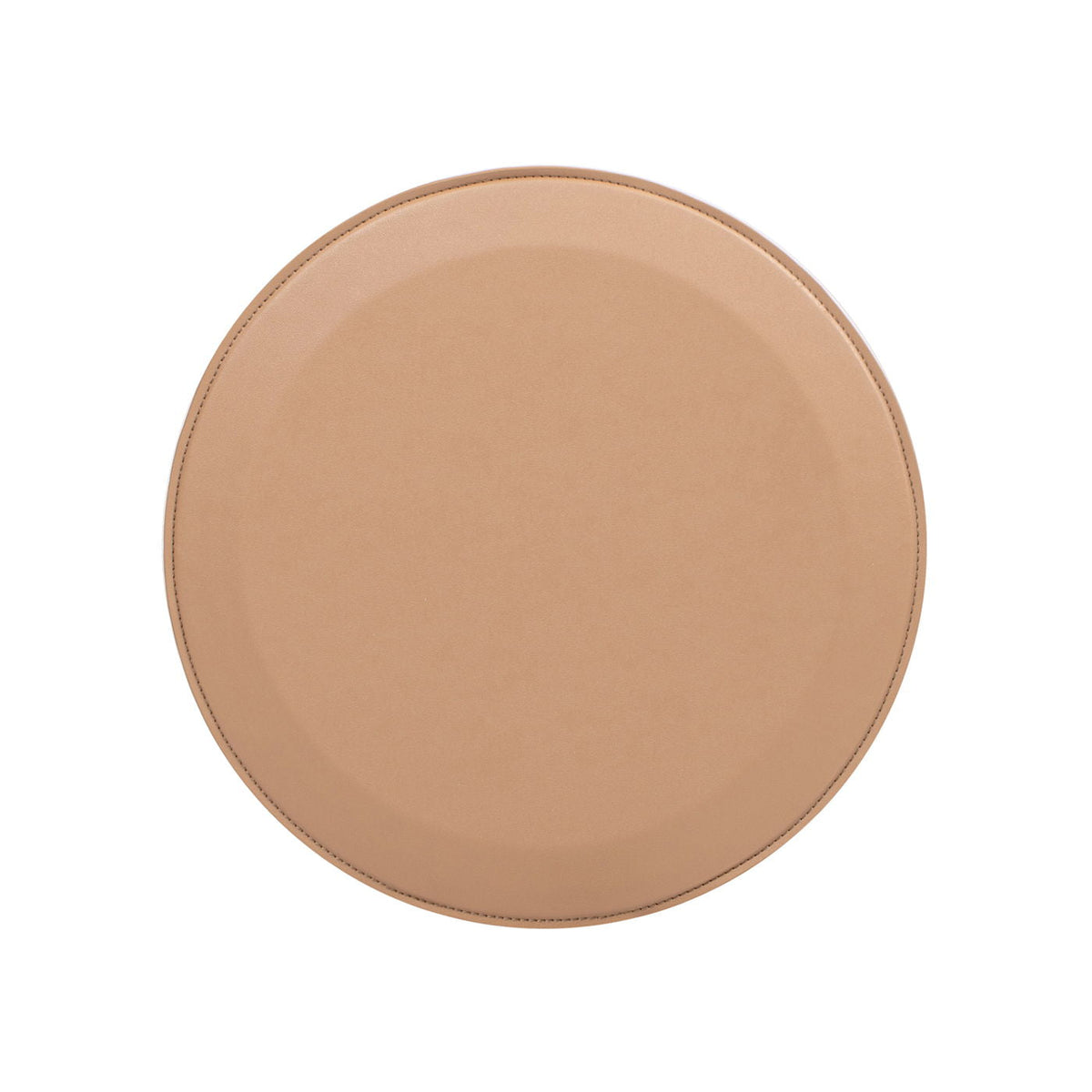 Mode - Leatherette Round C-Shaped Sofa Side Table - Saddle Brown by Unique Piece Furniture