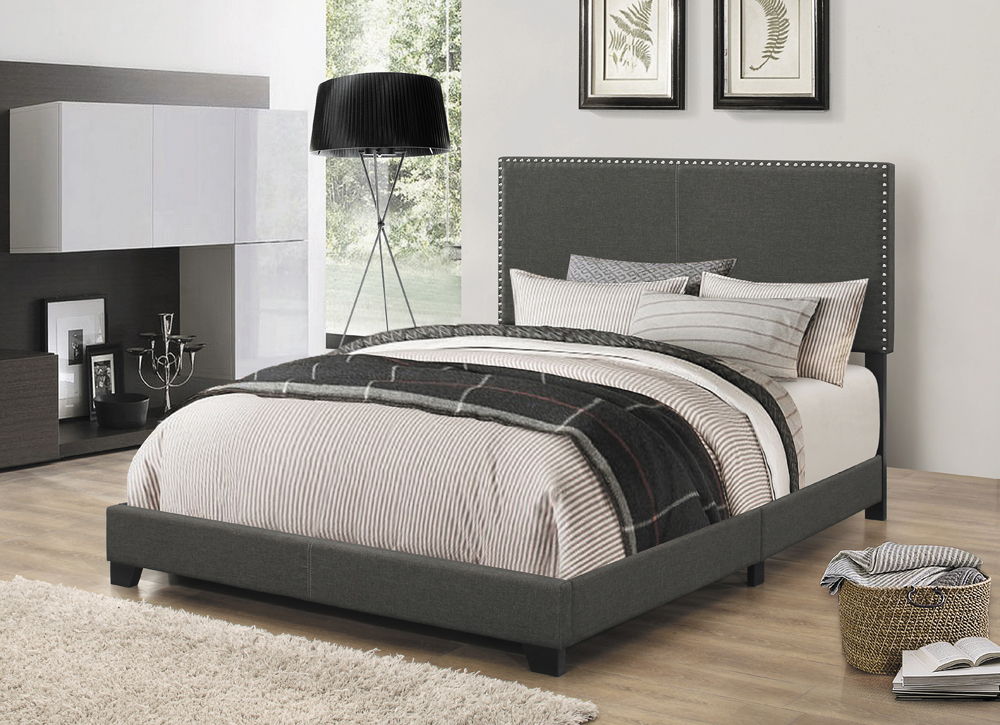 Boyd Upholstered Full Panel Bed Charcoal by Unique Piece Furniture