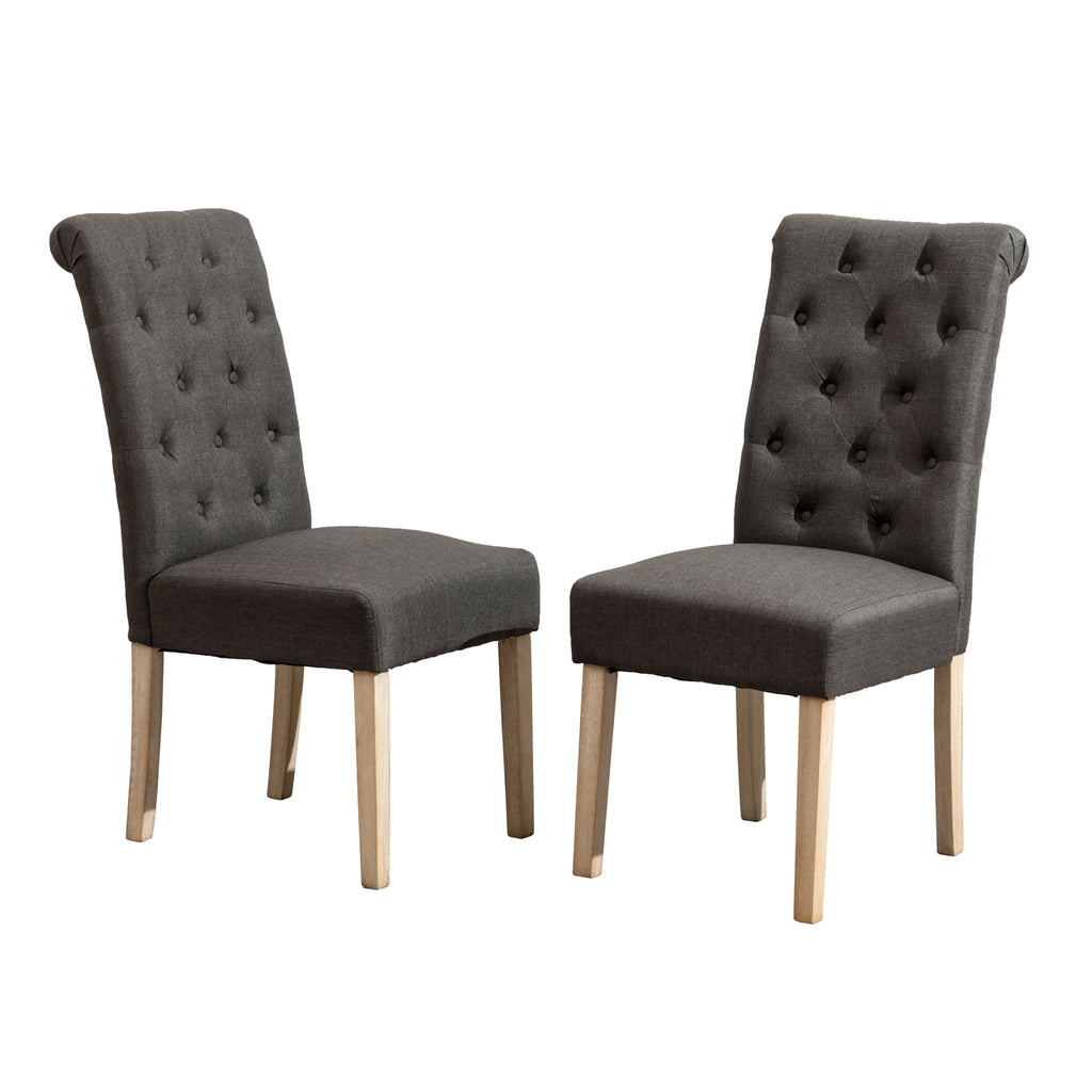 Amonia - 5 Piece Dining Set, Turned-Leg Dining Table With 4 Tufted Chairs - Beige Brown by Unique Piece Furniture