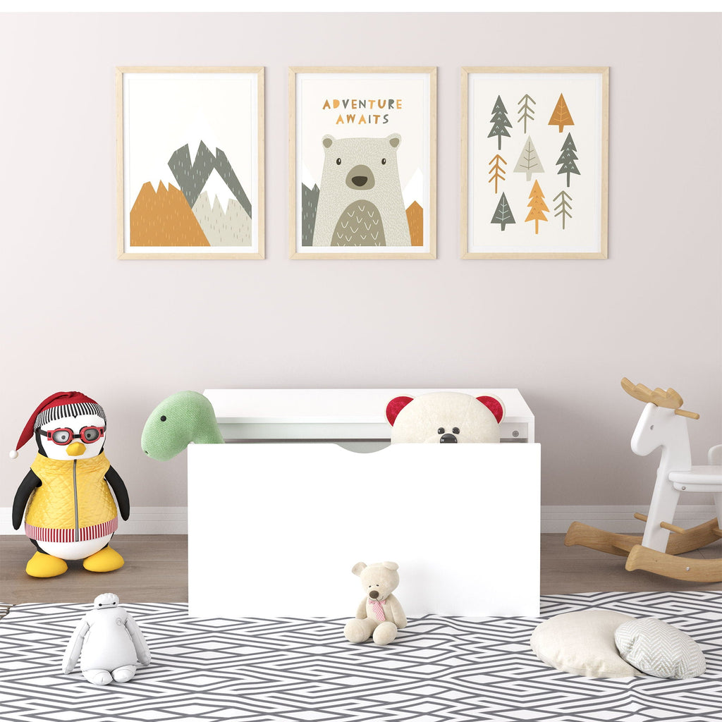 Toy Storage Organizer With Rolling Drawer, Chest With Wheels, Large Pull Out Bin For Nursery - White by Unique Piece Furniture