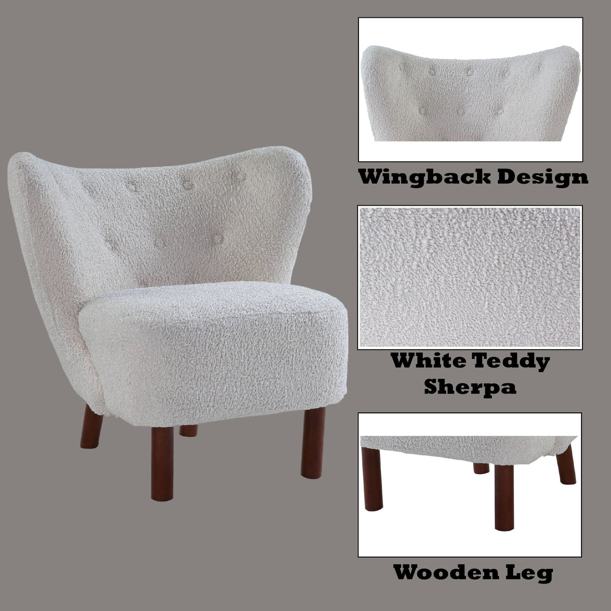 Zusud - Teddy Sherpa Accent Chair - White by Unique Piece Furniture